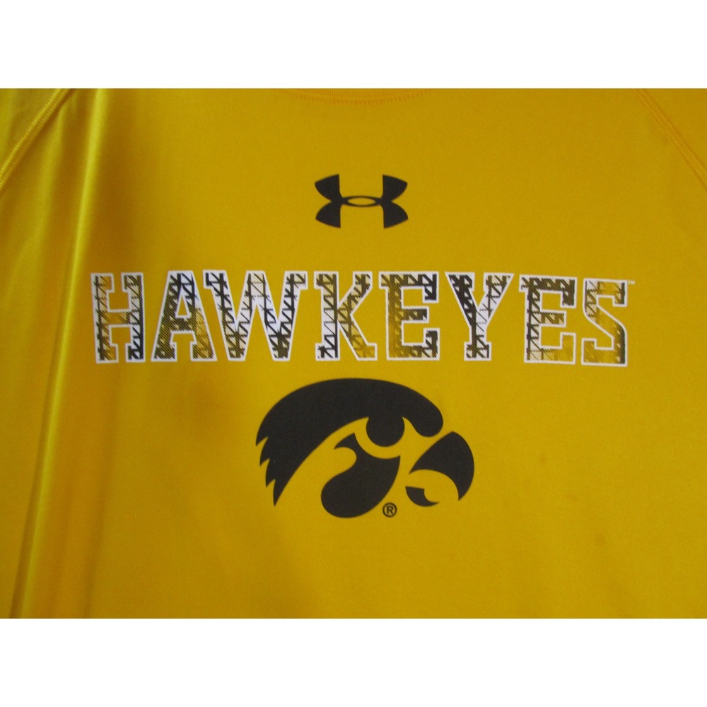Under Armour Iowa Hawkeyes Mens 2XL Yellow HeatGear Loose Fit Graphic T-Shirt - Picture 4 of 6